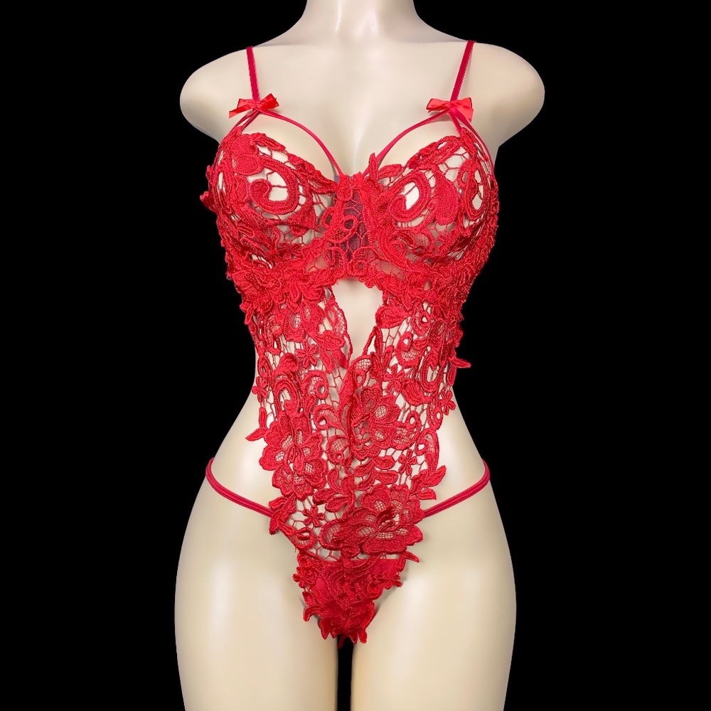 New Red Bodysuit Lingerie One Piece